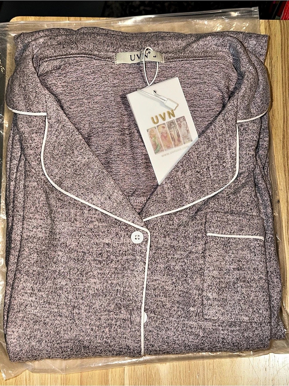 UVN Women's Long Sleeve Button Down Pajama Set Pink